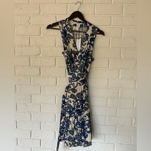 Christian Lacroix wrap dress
Size: Medium 
Blue and black paisley